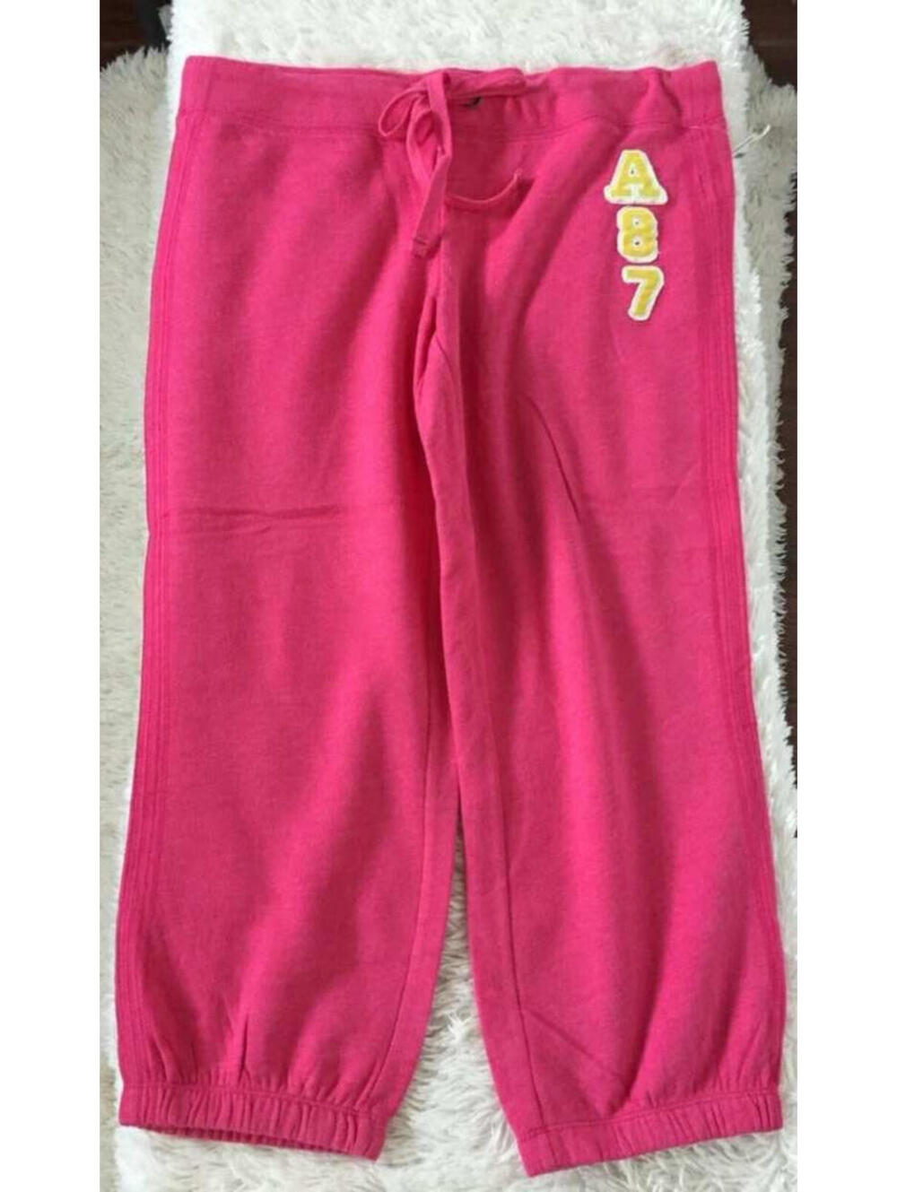 Aeropostale Pink Track Pants with Yellow A87 Patch NWT